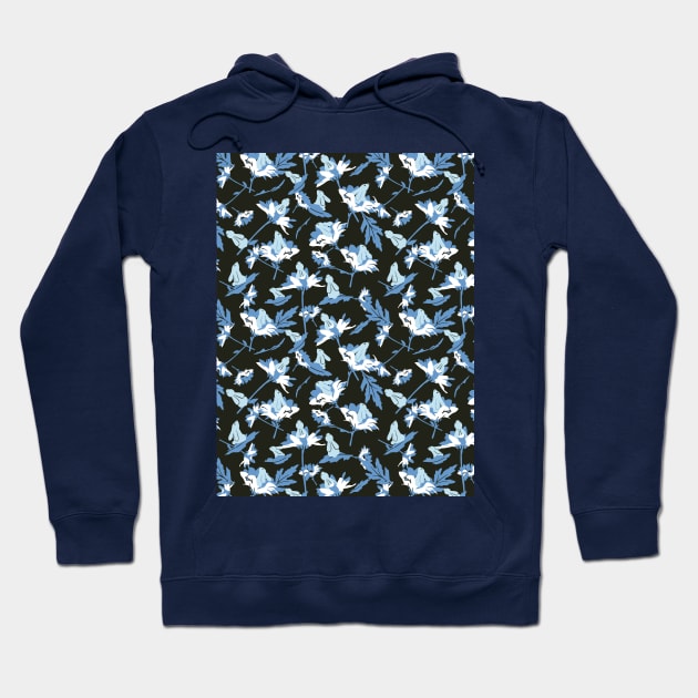 Abstract Easter Rabbit Floral Pattern Hoodie by FlinArt